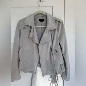 Bebe Light Gray Suede Jacket size small